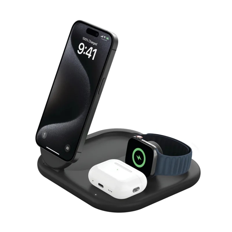 Belkin BoostCharge Qi2 3合1 可折疊磁吸充電板 15W 包括36W充電器 + Cable