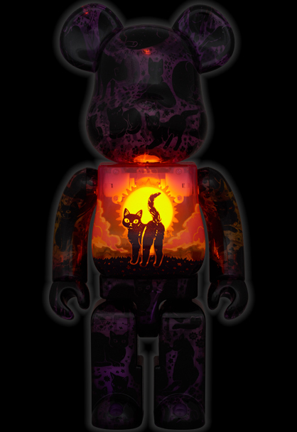 400% BearBrick x hikari bambi 夕闇のネコ