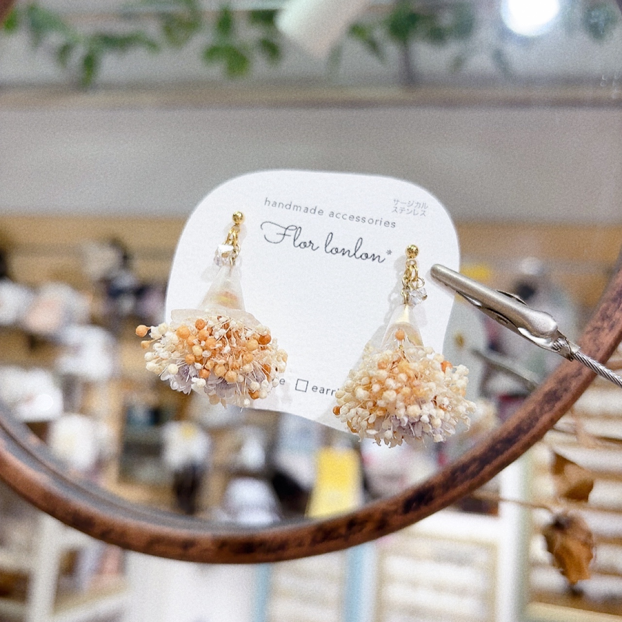 [手作] 滿天星花束耳環