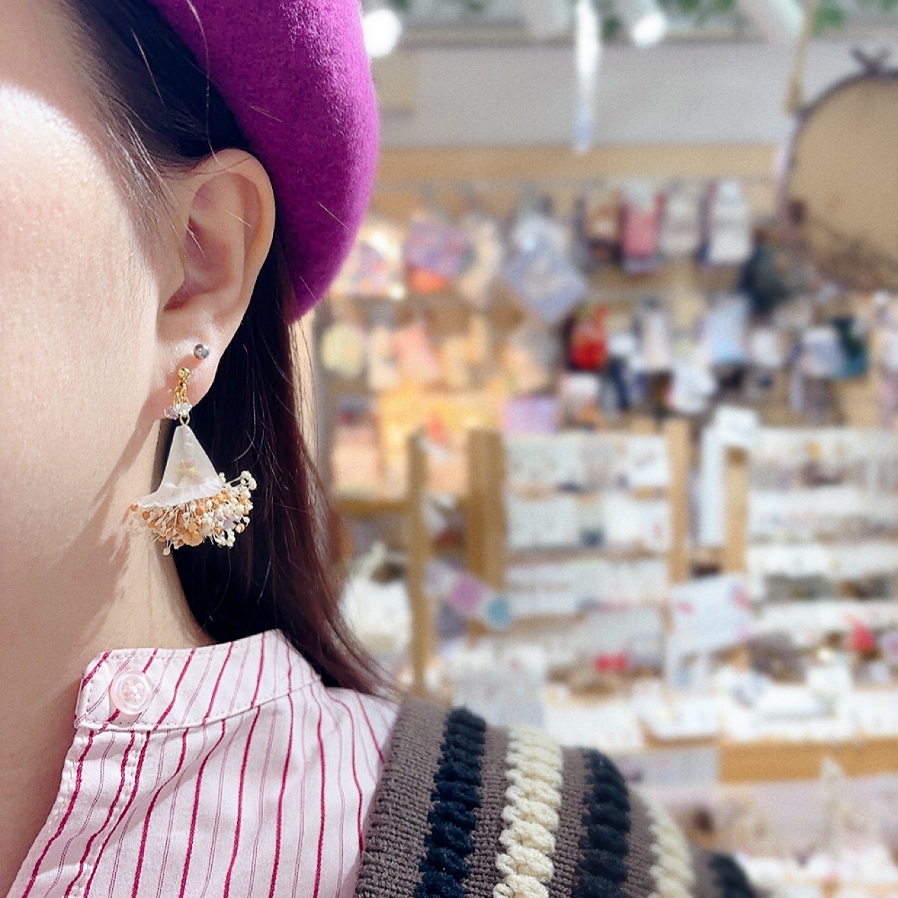 [手作] 滿天星花束耳環