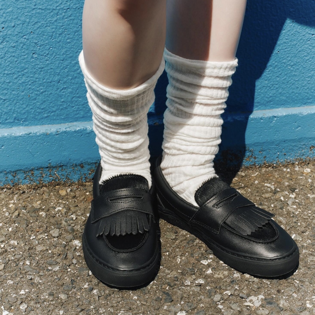 VANS LOAFER V196CF 樂福鞋 全黑 皮革 流蘇 可拆 平底 休閒 男女 6807890001