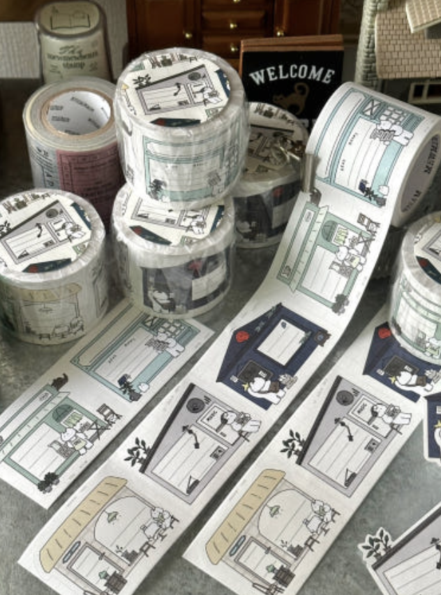 Mewmewbeam | 店員小貓1 割型貼紙捲（可寫字）(2203)