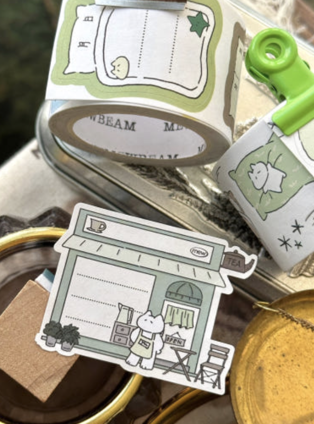 Mewmewbeam | 店員小貓1 割型貼紙捲（可寫字）(2203)