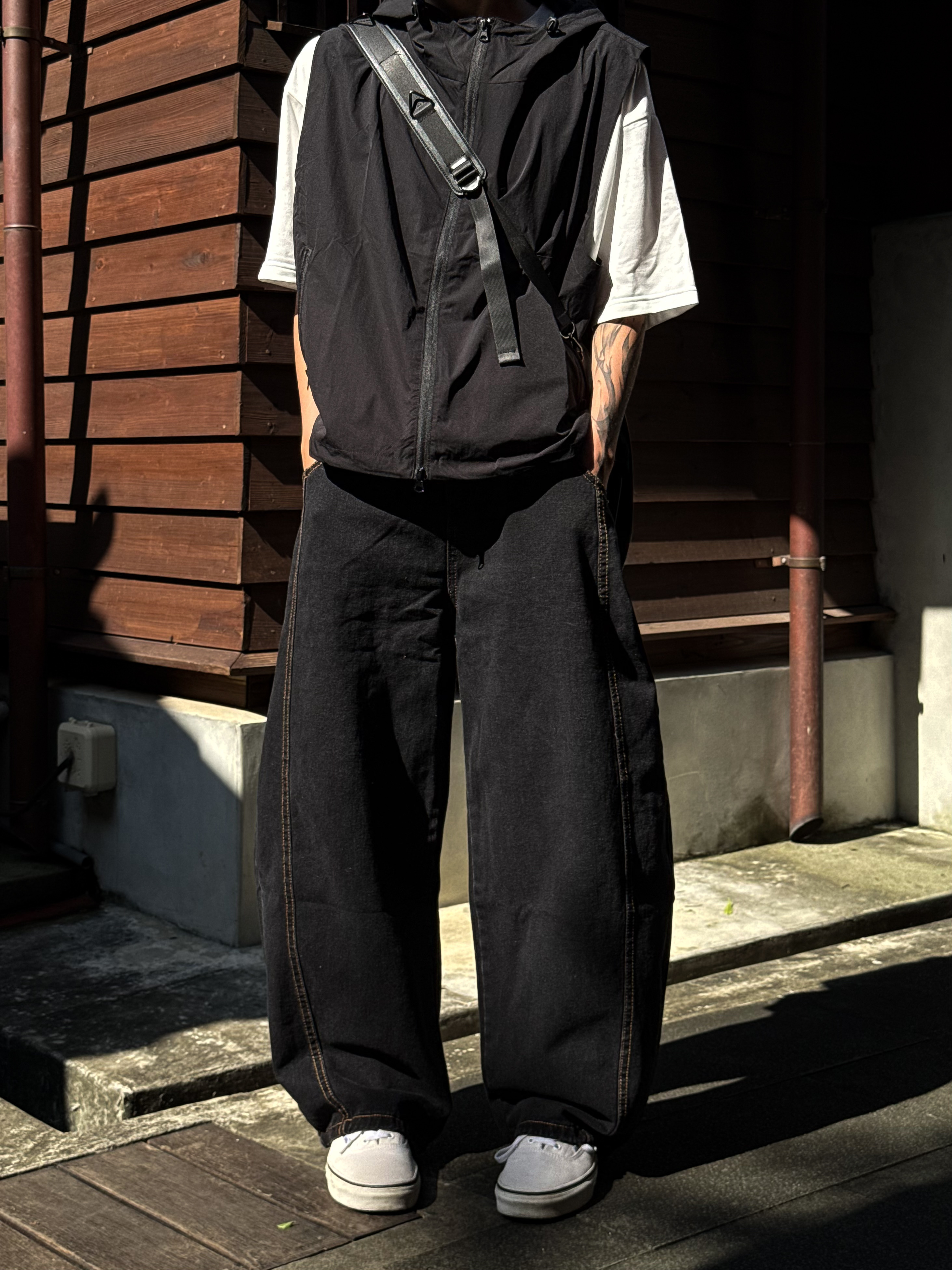 (現貨)復古丹尼闊腿彎刀褲