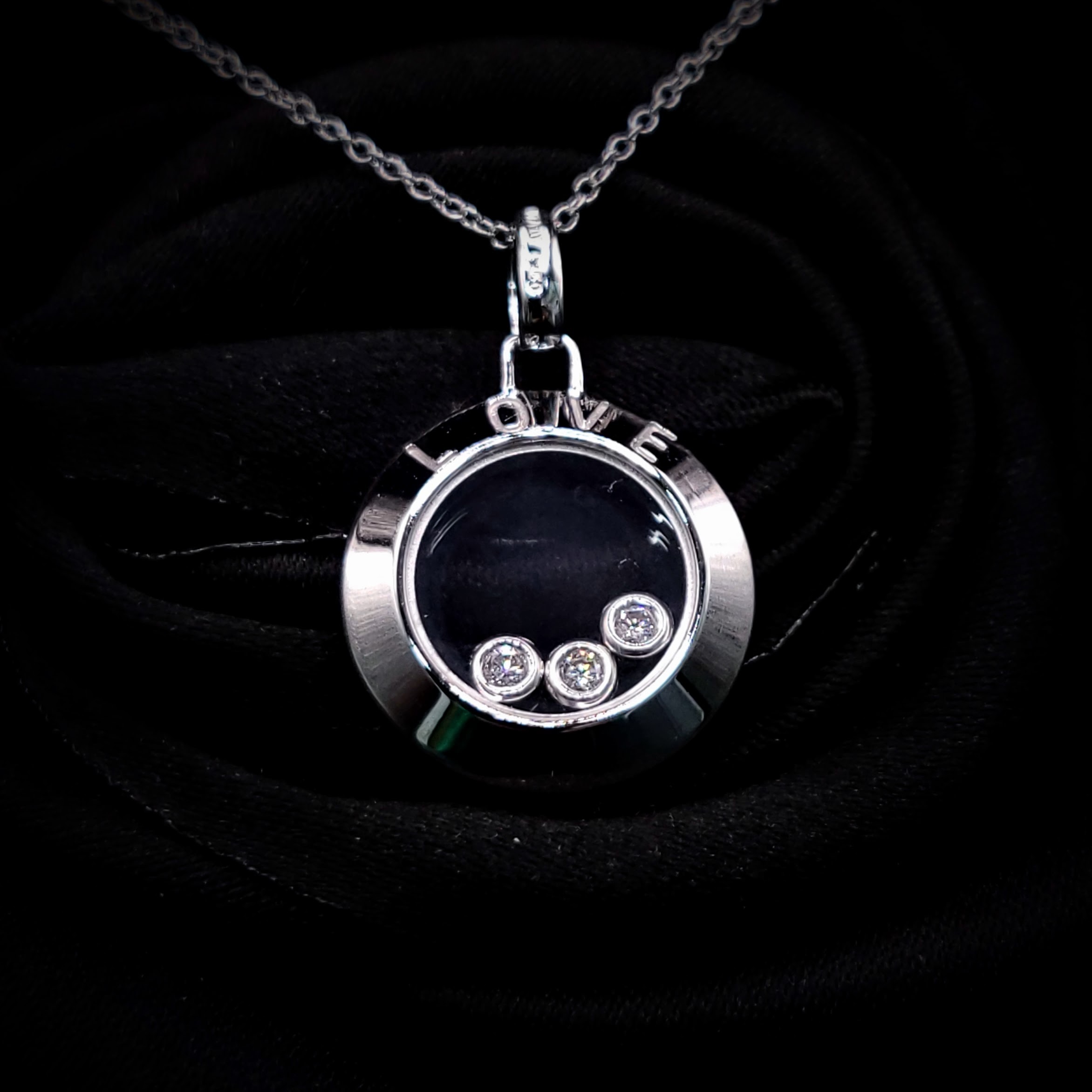 全新18K白金6份鑽石吊墜