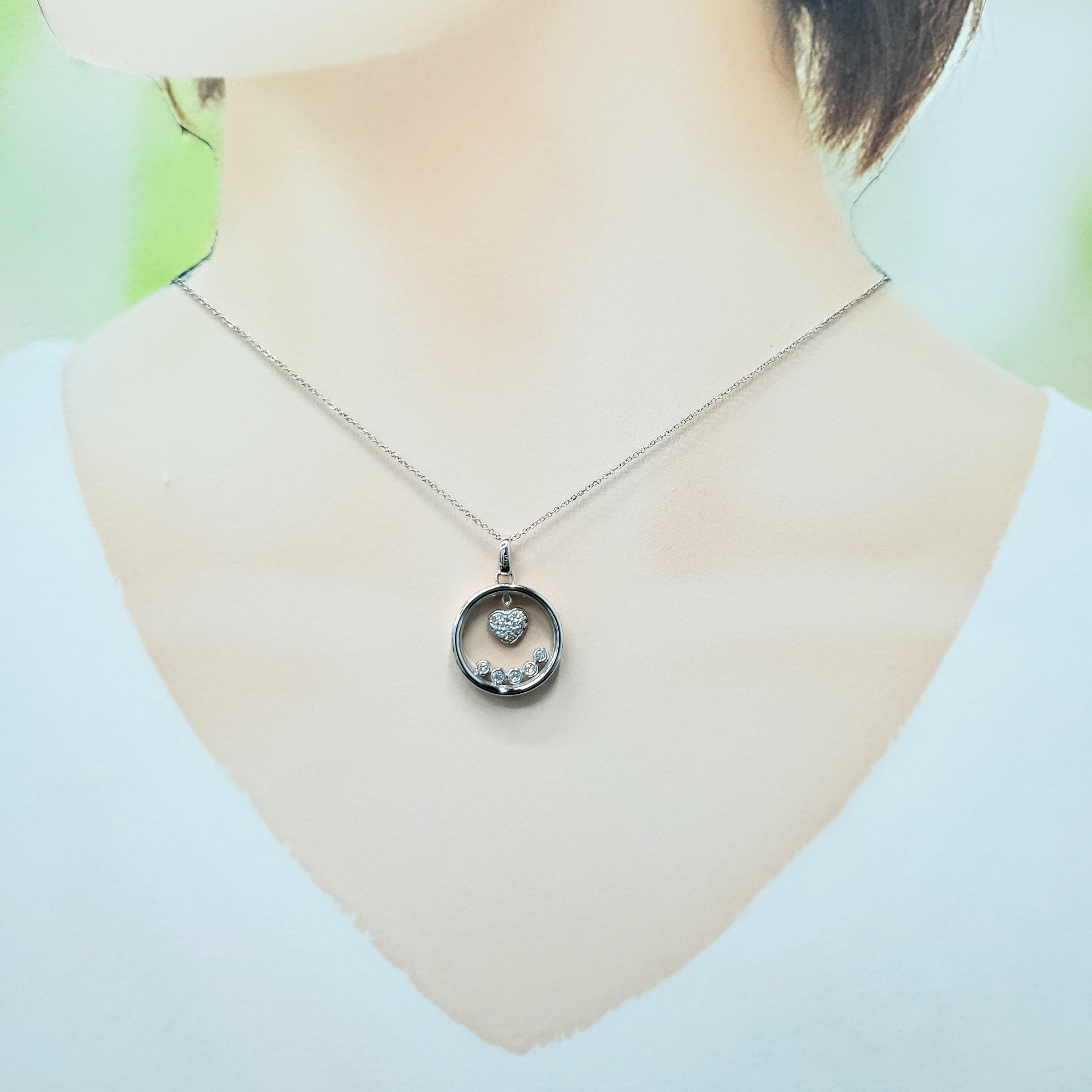 18K White Gold 0.17ct Diamond Pendant