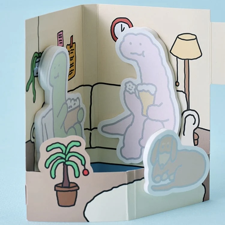 韓國文創 JOGUMAN 恐龍 客廳 便利貼 臘腸狗 文具用品