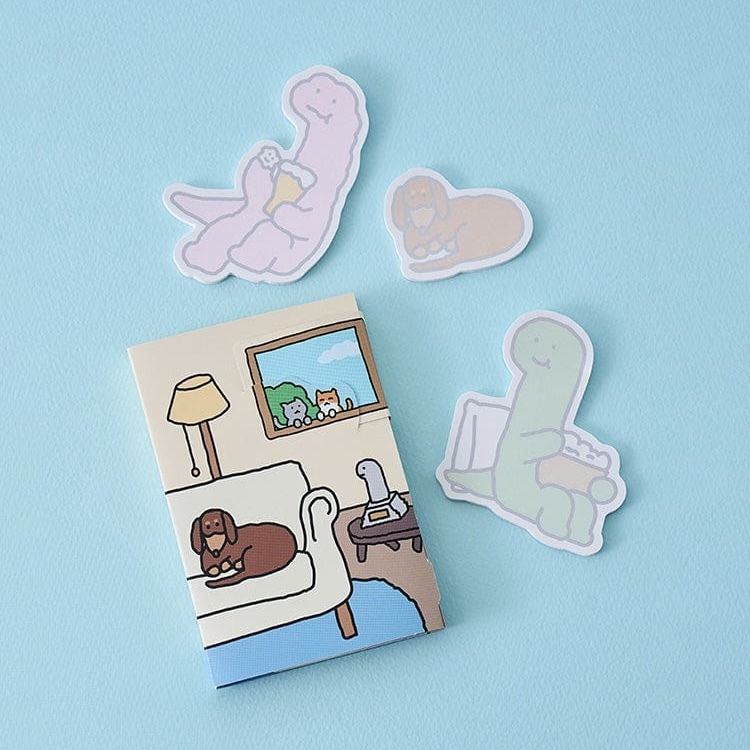 韓國文創 JOGUMAN 恐龍 客廳 便利貼 臘腸狗 文具用品