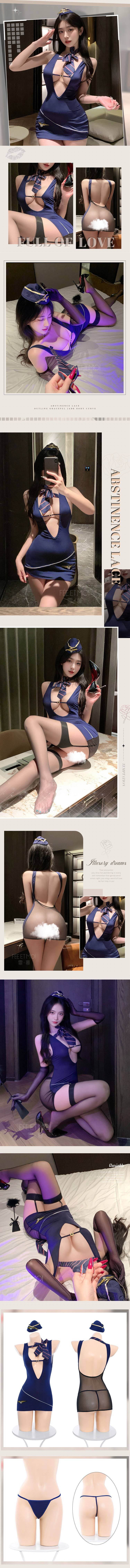 L6403-1 心動豔遇性感火辣空姐服