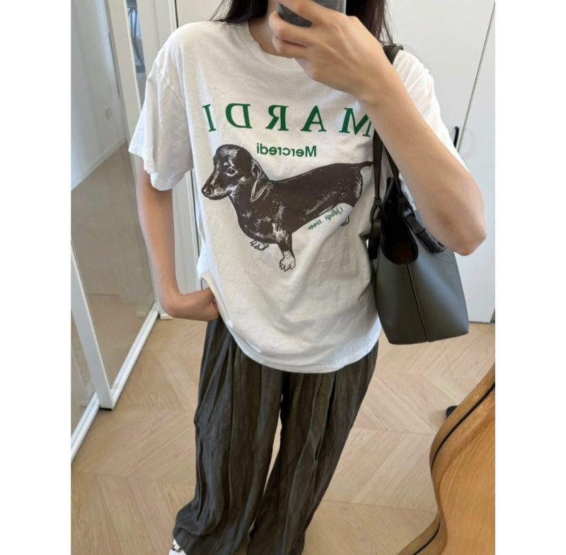 韓國潮牌 Mardi mercredi 臘腸狗狗 T恤