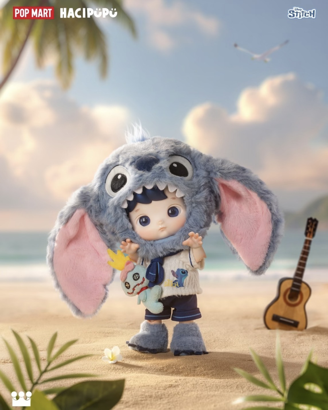 迪士尼 × POP MART 泡泡瑪特 聯名 HACIPUPU 史迪奇 1/8 絨毛公仔