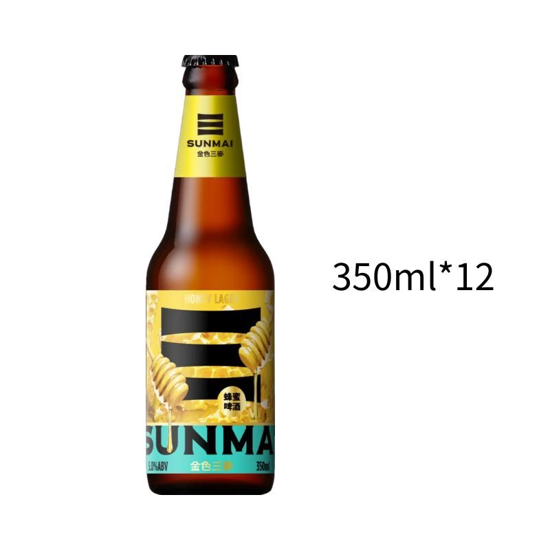 金色三麥 蜂蜜啤酒5%｜小玻璃350ml｜一箱12入