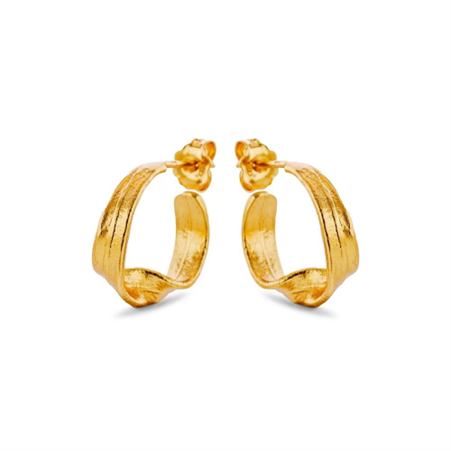 1TA0524-411 THALLO Medea Earrings Geometric Hoops Small 24K Gold Vermeil On Sterling Silver #s560b (A-SK-E)