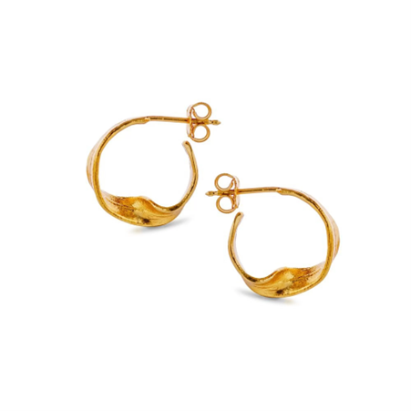 1TA0524-411 THALLO Medea Earrings Geometric Hoops Small 24K Gold Vermeil On Sterling Silver #s560b (A-SK-E)