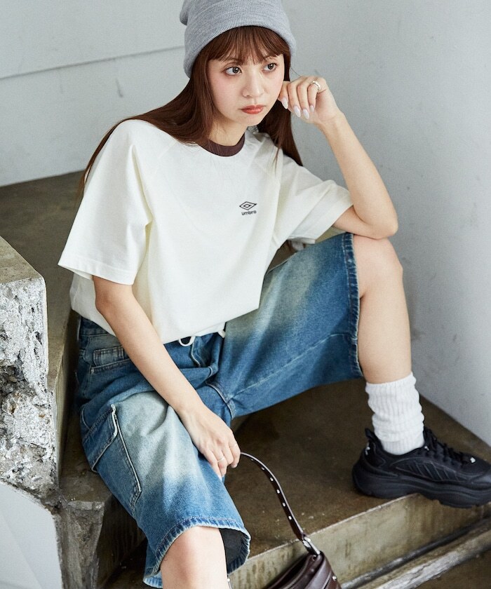 『代購商品』2025SS UMBRO Ringer T-shirt with one-point embroidery 小LOGO 短T 3223394400005