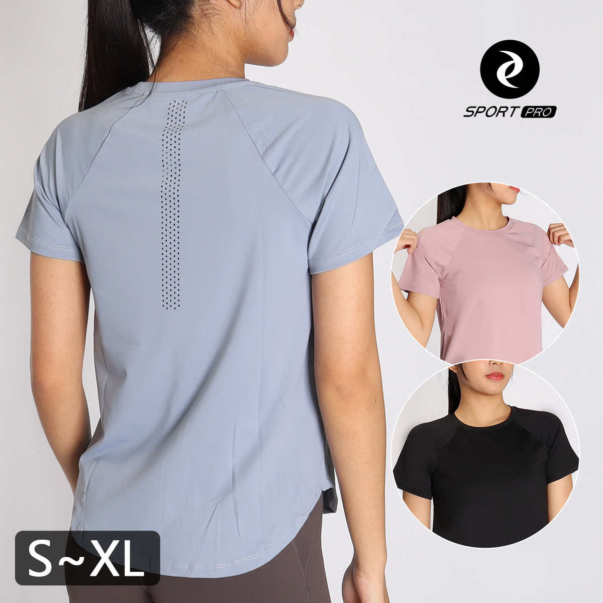 彈力透氣修身瑜珈/運動/機能短袖*