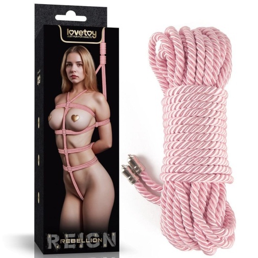 Lovetoy - Rebellion Reign Bondage Rope 10m(Black/Pink/Natural)