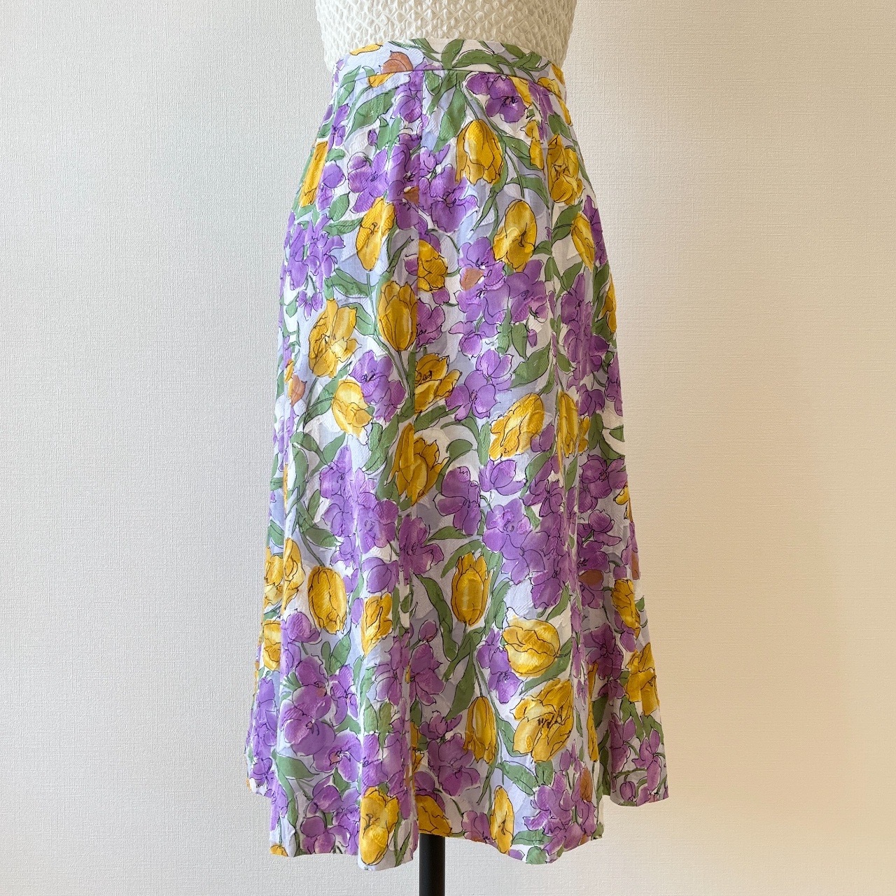 春季活力花卉圖案半裙