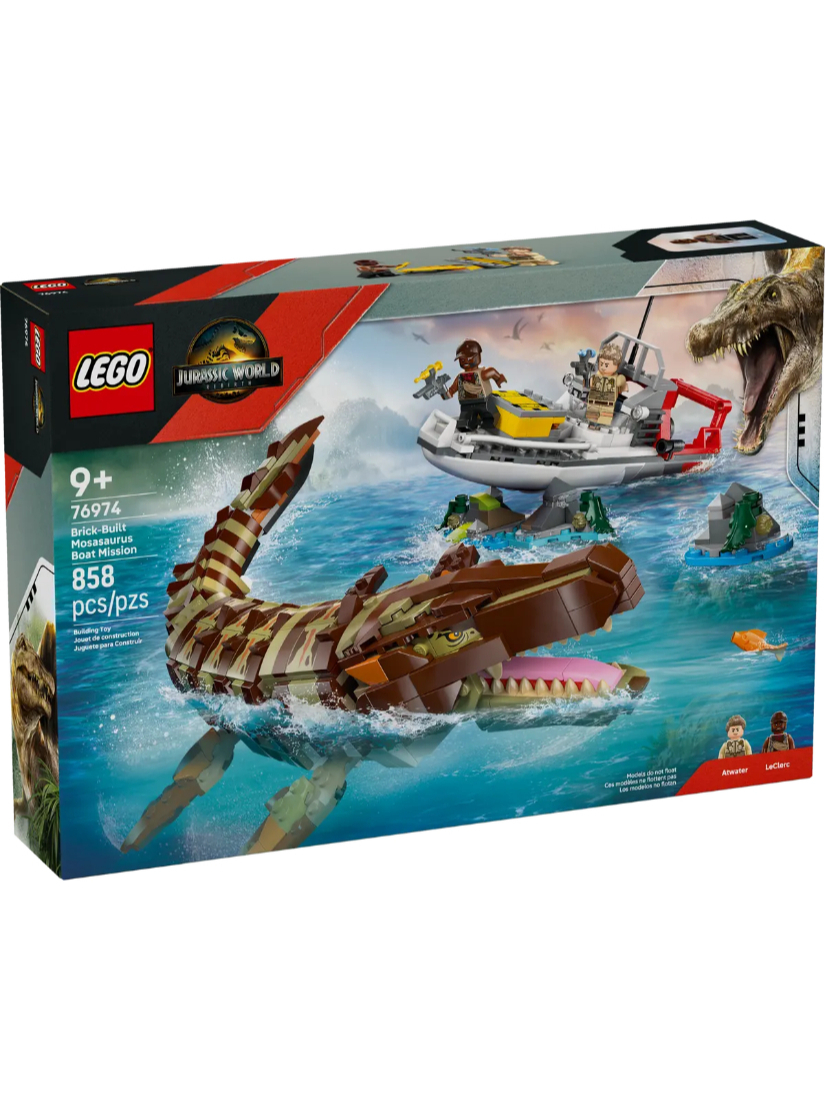 LEGO 76974 Brick-Built Mosasaurus Boat Mission