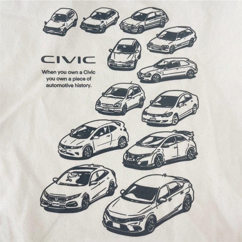 日本HONDA原廠授權精品 歷代 CIVIC 托特包