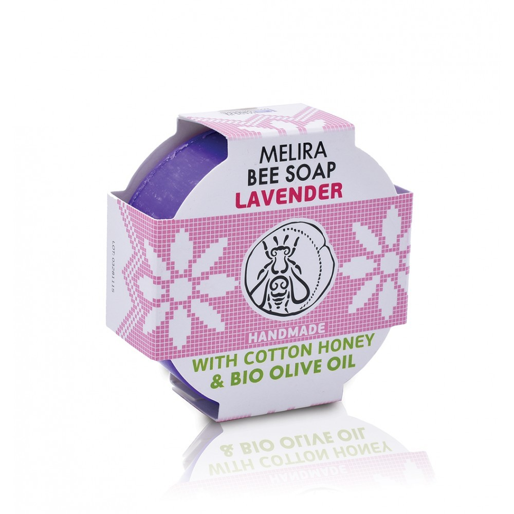 1ML0601-076 MELIRA Bee Soap Lavender - Cotton Honey Bio Olive Oil 80g #L-0036 (D-EU-E)