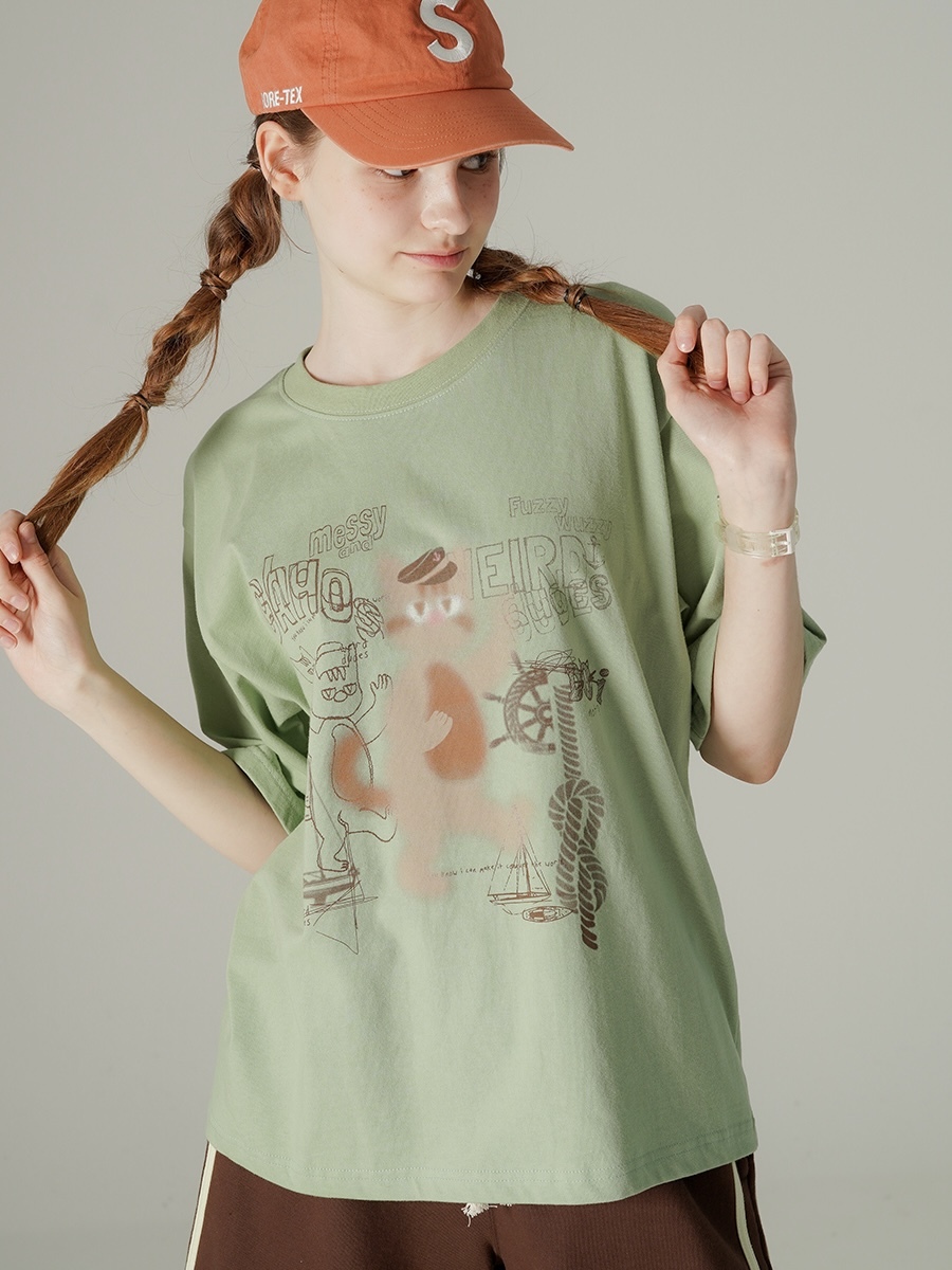 <預購> 韓國WV PROJECT 童趣插畫高磅純棉短T#wvproject