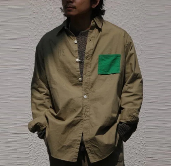 ON SALE: BOWWOW 2025 US PRISONER SHIRT L/S - KHAKI AGING PRE ORDER ITEM (預訂中)