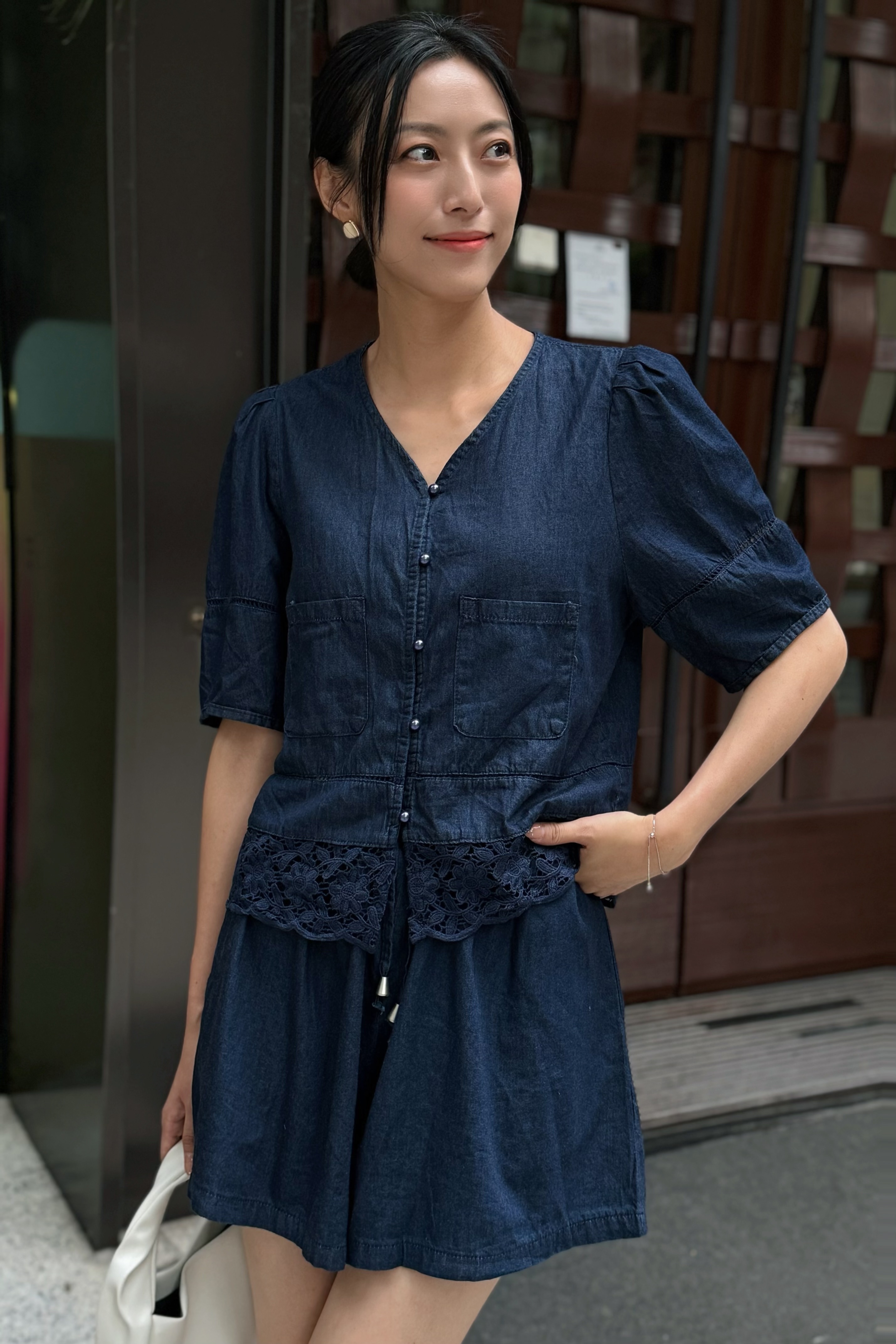 SET#7285 🤍皇家藍花編套裝