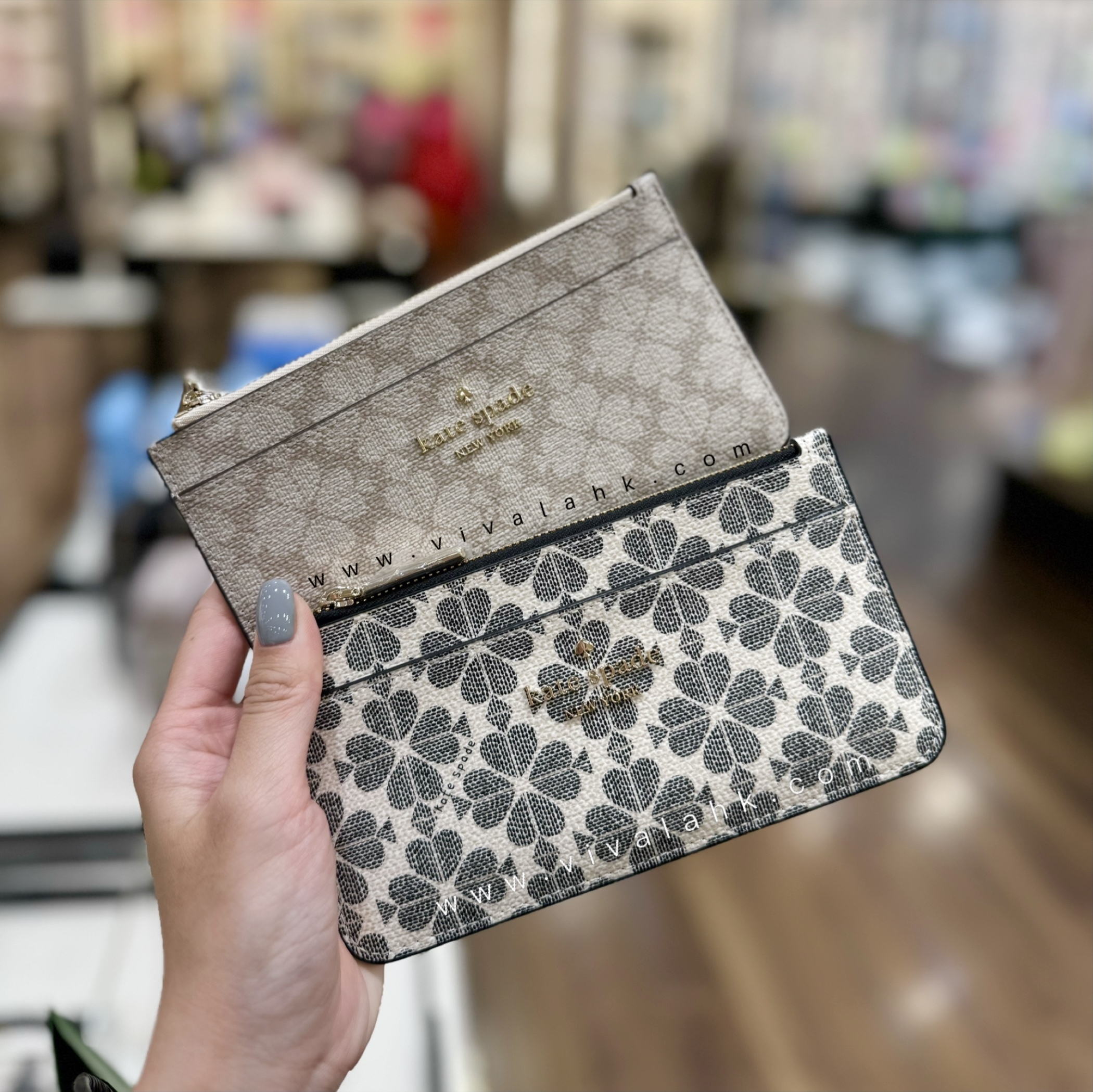 Kate Spade - Spade Flower 長薄款拉鍊卡包 (KK895)