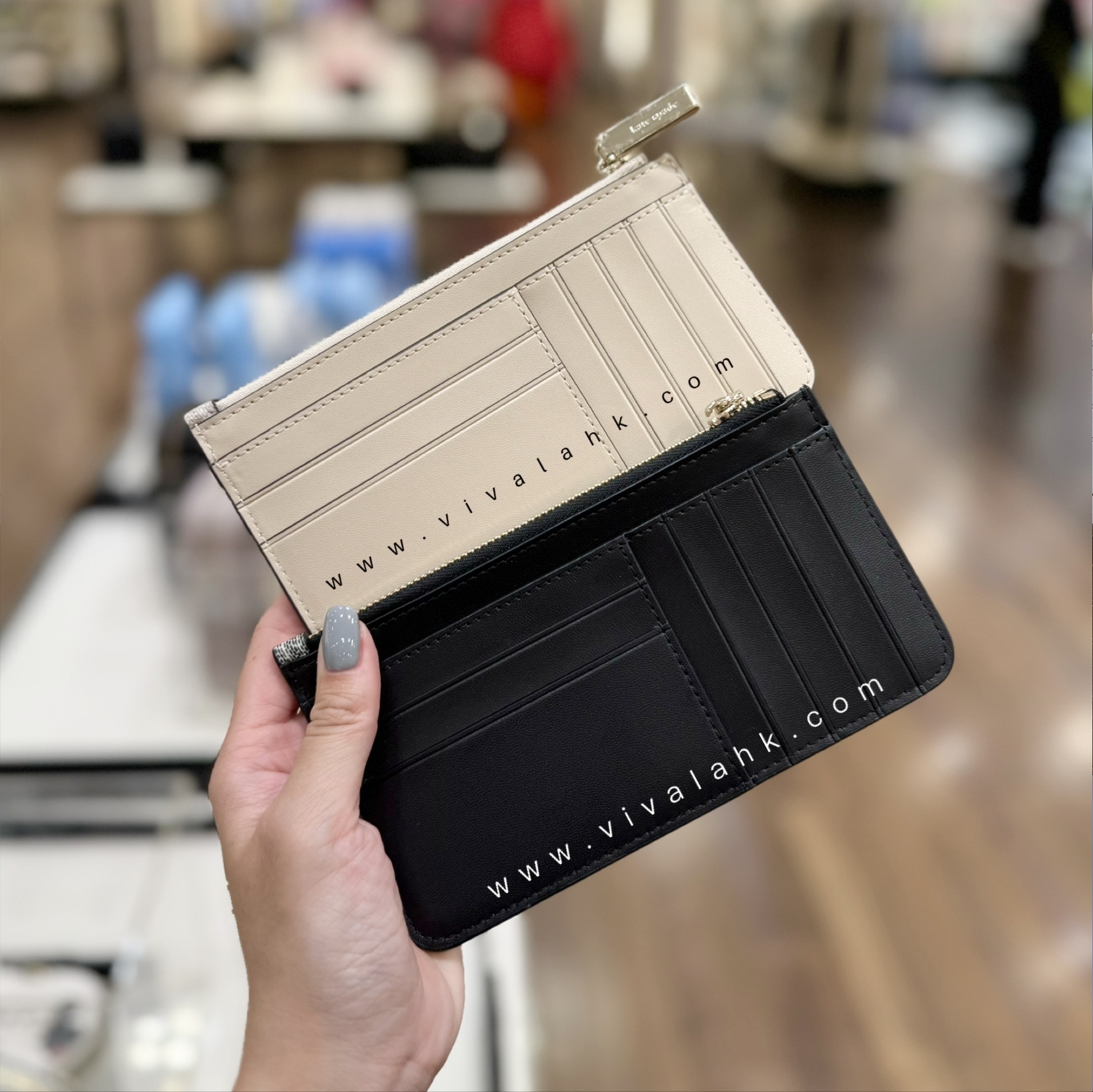 Kate Spade - Spade Flower 長薄款拉鍊卡包 (KK895)