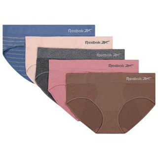 [USW] REEBOK ASSORTED WOMEN'S 5-PACKSEAMLESS STRETCH HIPSTER PANTIES, RVW243PB03SA002-P16 (UZZ598)