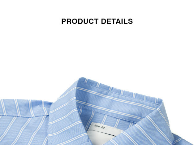 Ordinary 不對稱可拆直紋襯衫