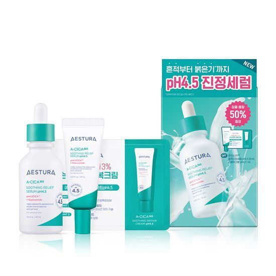 AESTURA A-Cica 365 Soothing Relief Serum pH4.5 40ml (+Cream 10ml +Toner 25ml)