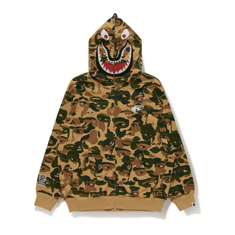 2025SS A BATHING APE BAPE KIDSUPER CAMO SHARK FULL ZIP HOODIE 聯名 鯊魚 外套 現貨 1L23115909