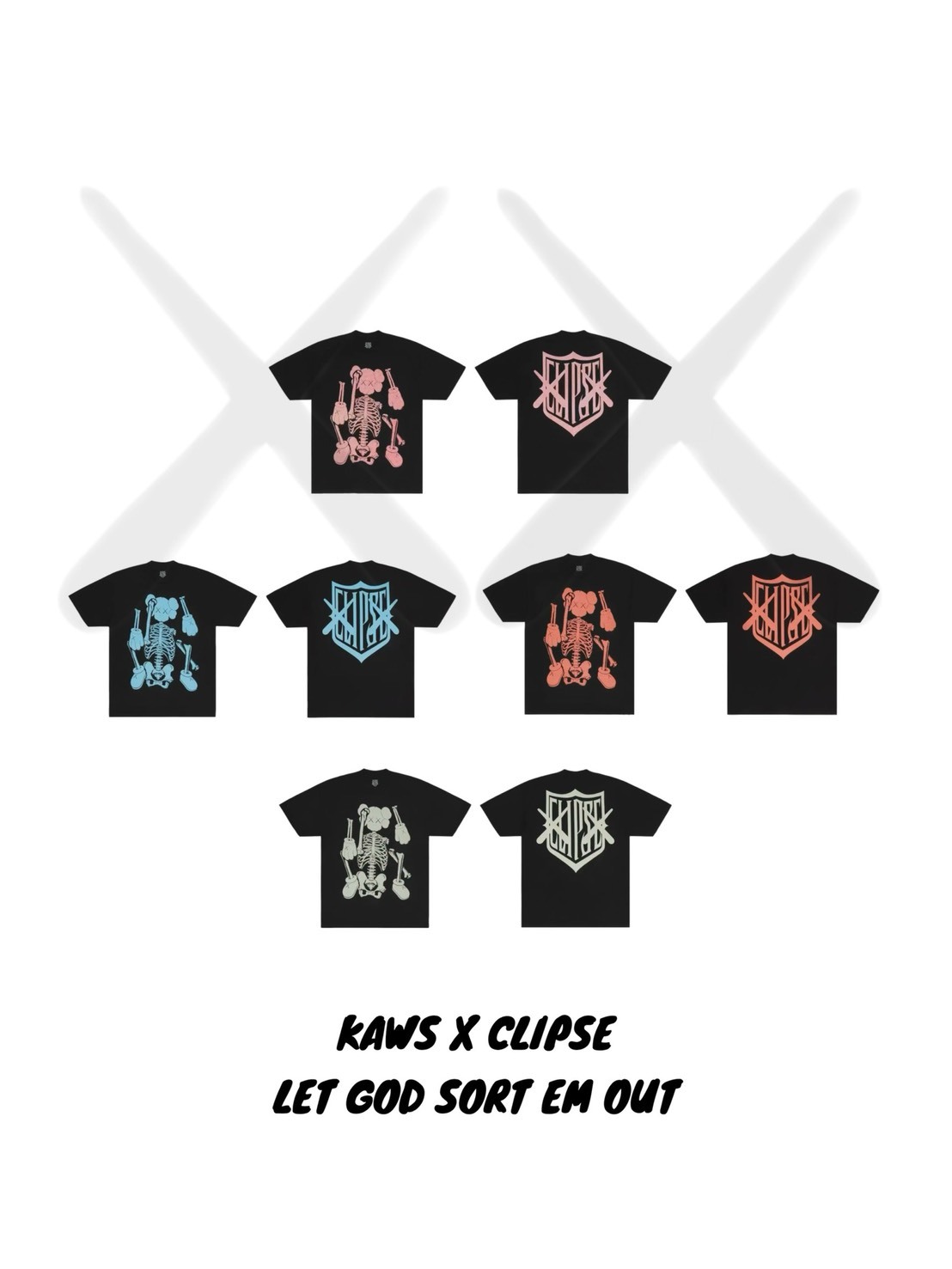 KAWS X CLIPSE LET GOD SORT EM OUT 四色