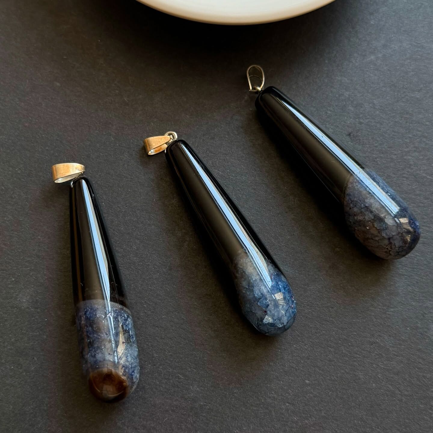 [原石] 黑瑪瑙石英 項鍊吊墜