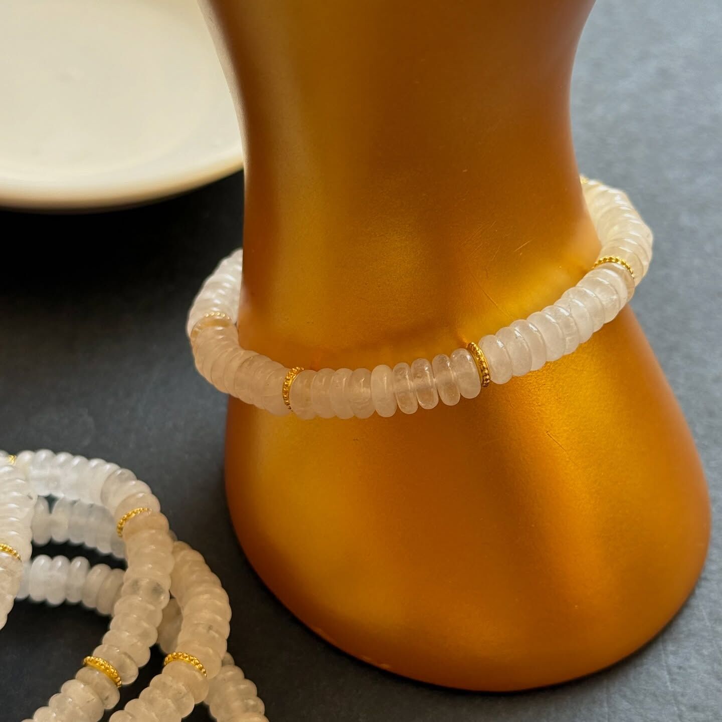 [原石] 白水晶 水晶手串 算盤珠手串