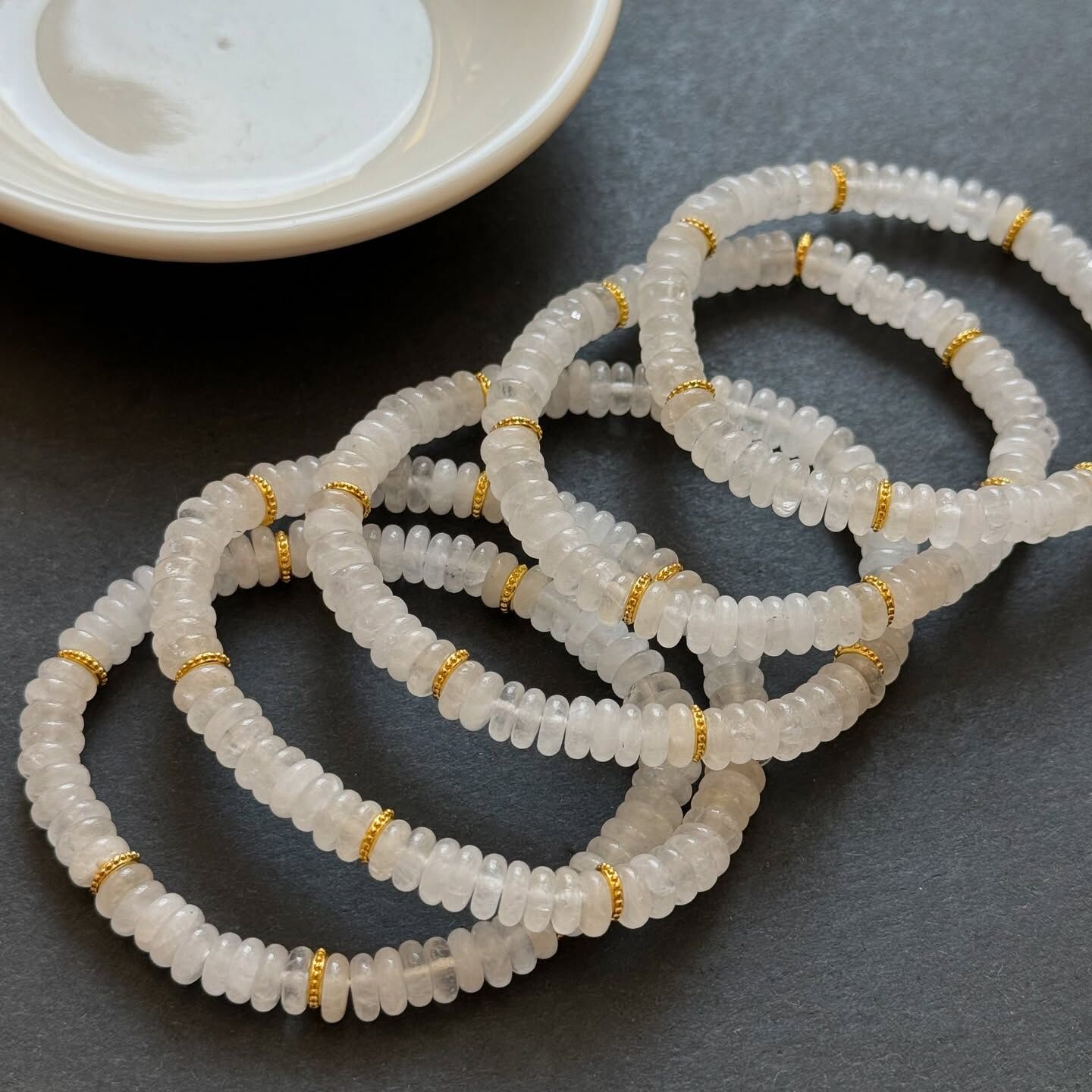 [原石] 白水晶 水晶手串 算盤珠手串