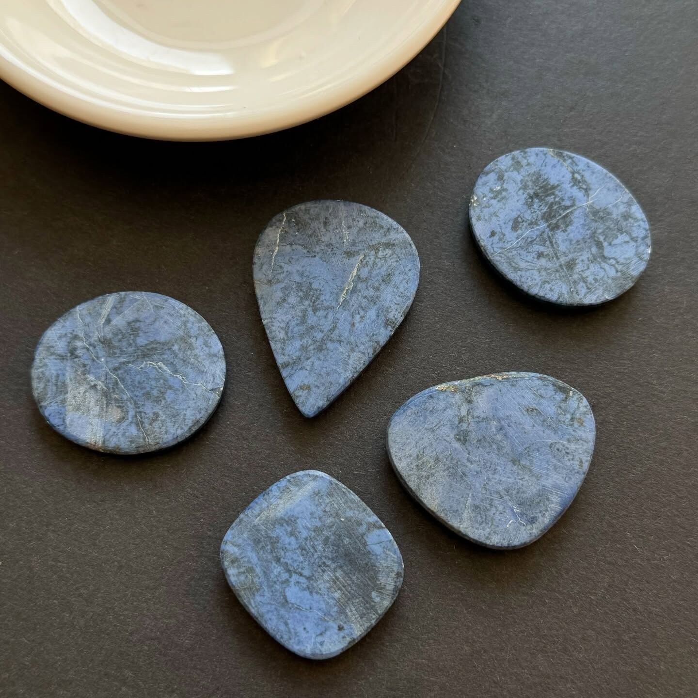 [原石] 藍線石 水晶墜面 水晶蛋面