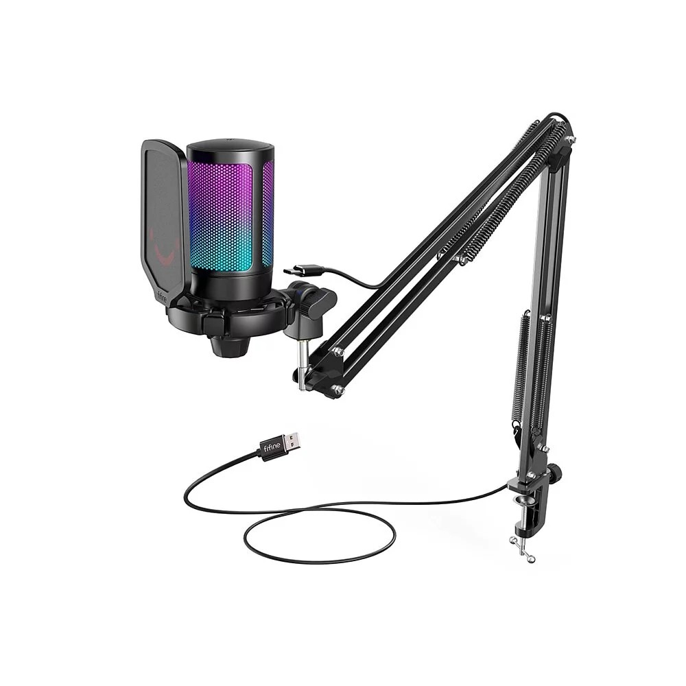 FIFINE A6T USB心型指向電容式RGB麥克風 台灣總代理保固