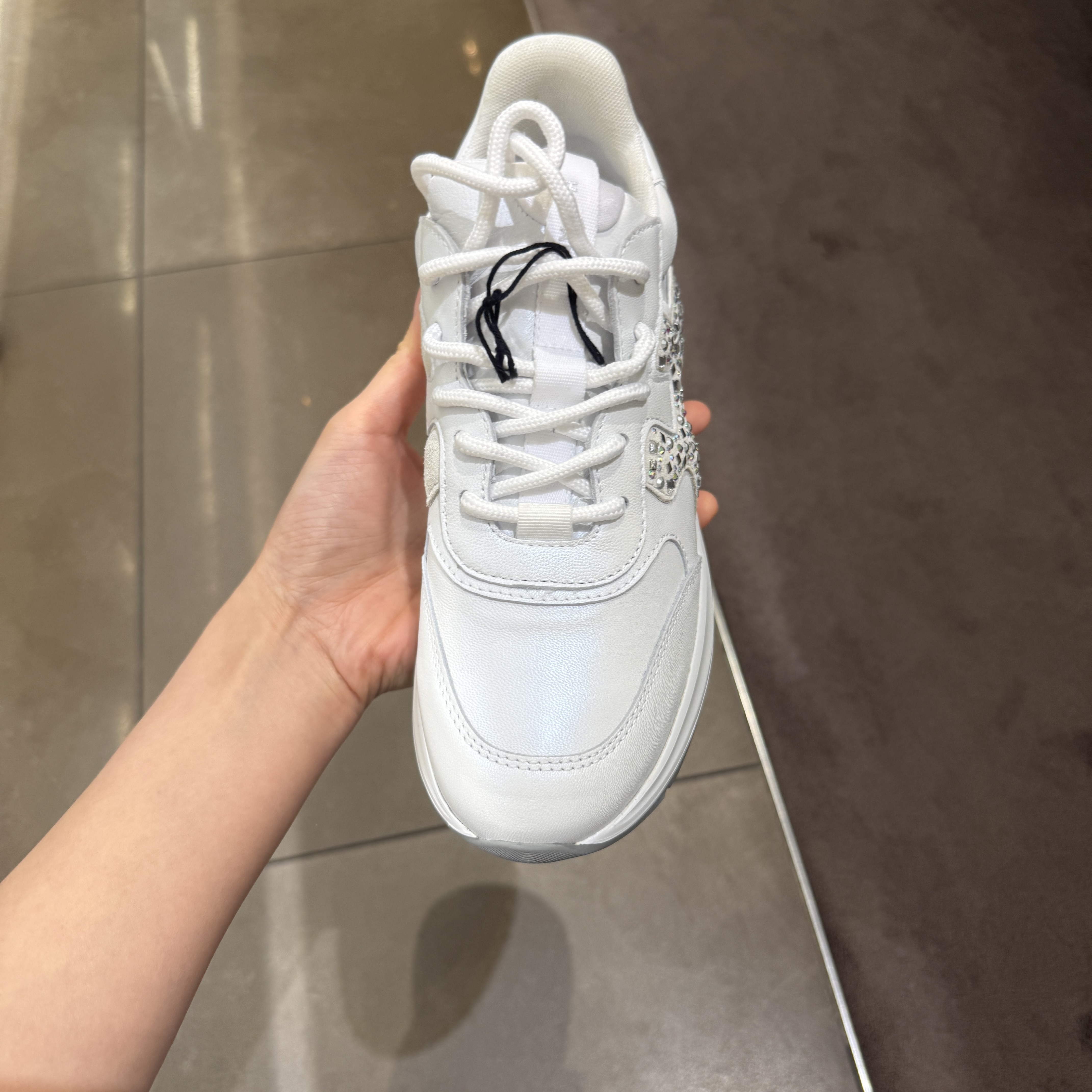 Tod's Hogan HXW585 H Onda Mix Stra Sneaker White