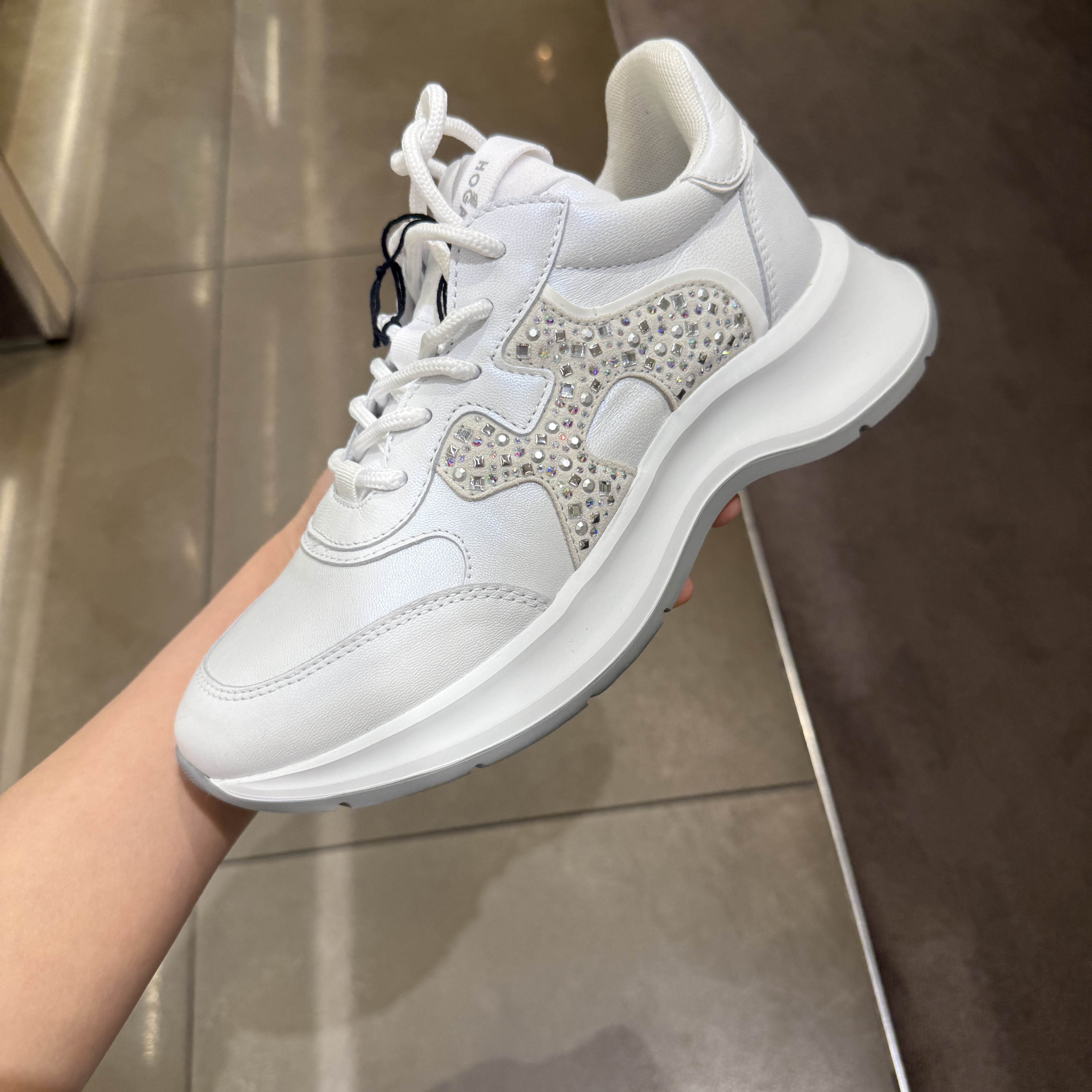 Tod's Hogan HXW585 H Onda Mix Stra Sneaker White