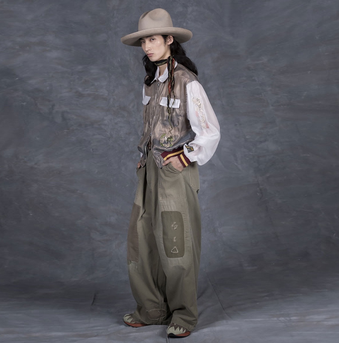 KAPITAL HERRINGBONE FATIGUE BAGGY PANTS (Rushfield Remake) - PRE ORDER ITEM (預訂中)