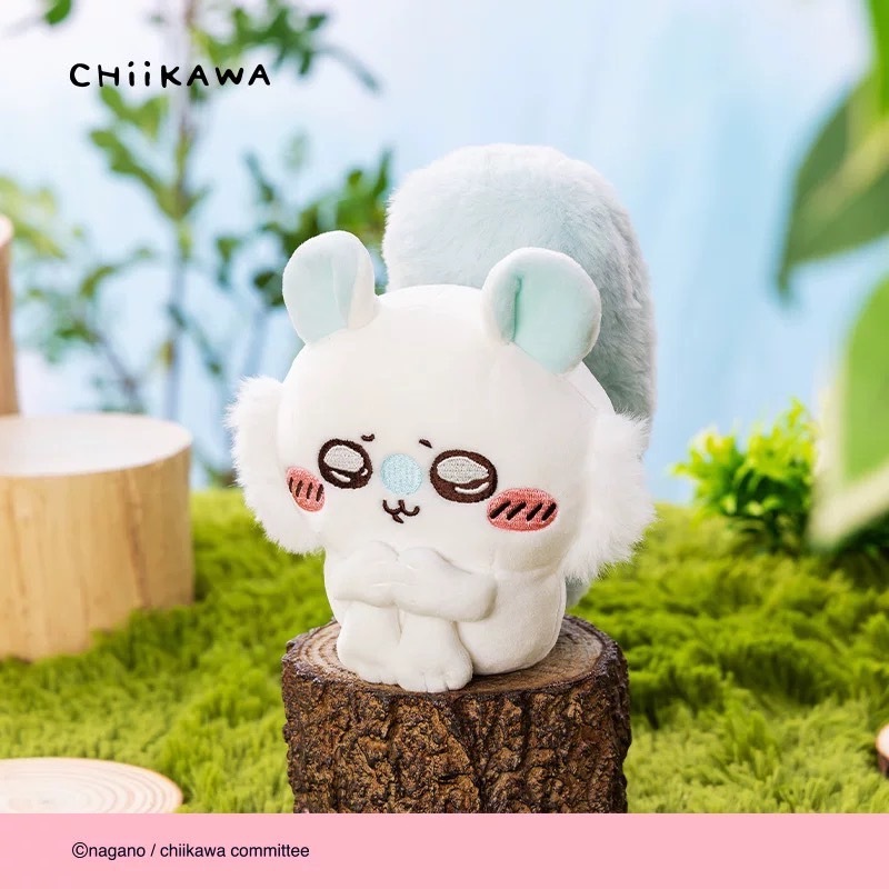 吉伊卡哇chiikawa 抱腿坐姿 小桃飛鼠 毛絨玩偶
