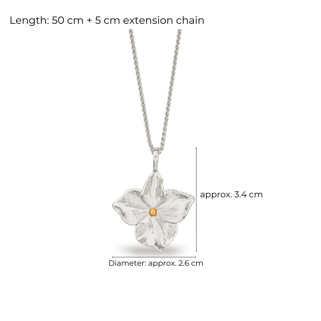 1TA0524-281 THALLO Petals Hydrangea Pendant Layer With Detachable Motif 24K Gold And Sterling Silver #s714b (A-SK-E)