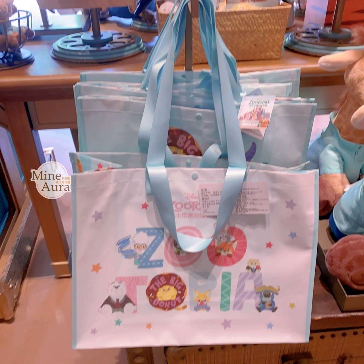 動物方城市 Zootopia 圖案 手提 環保袋 購物袋 附收納袋 -上海迪士尼樂園