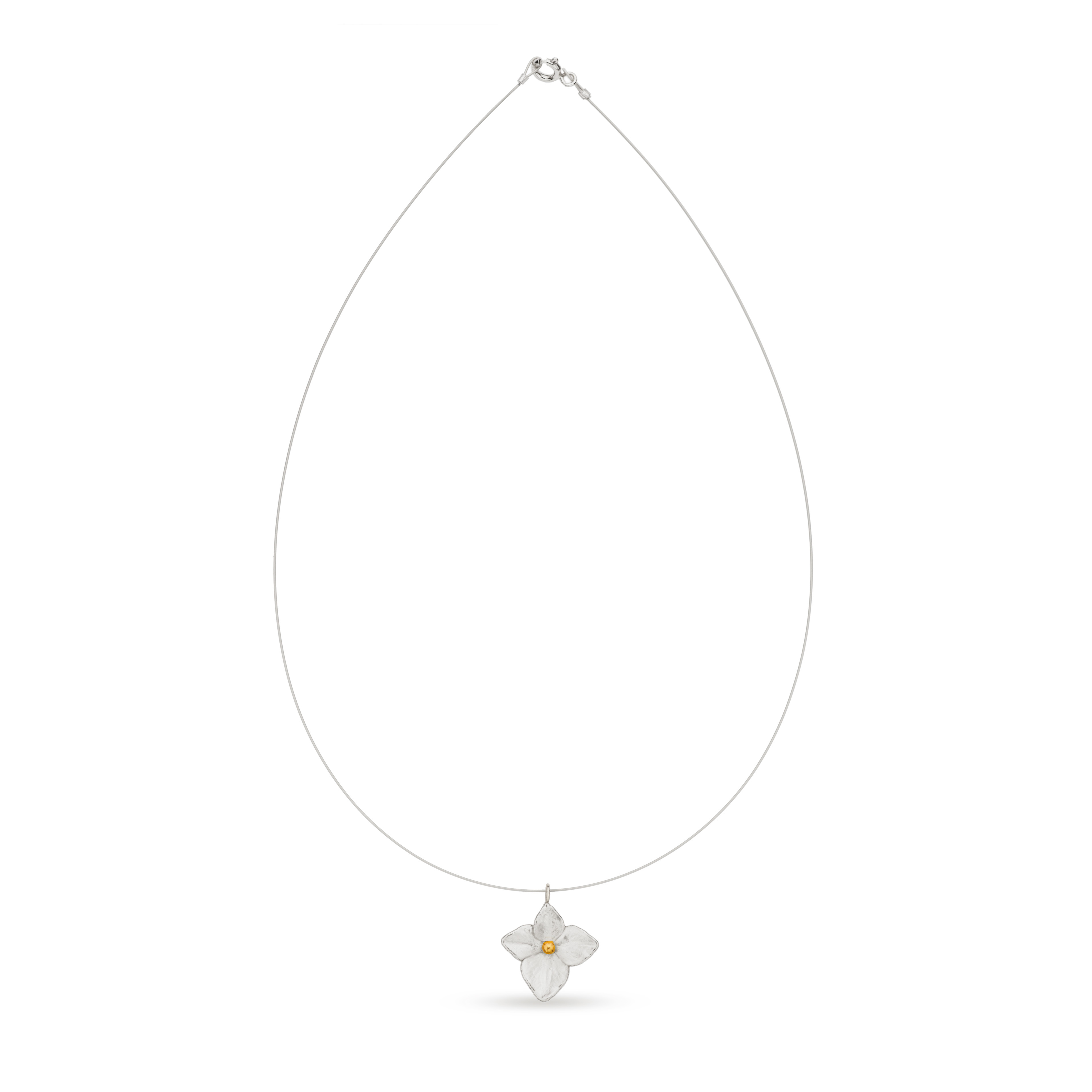 1TA0524-272 THALLO Petals Hydrangea Pendant Steelwire 24K Gold And Sterling Silver #s726b (A-SK-E)