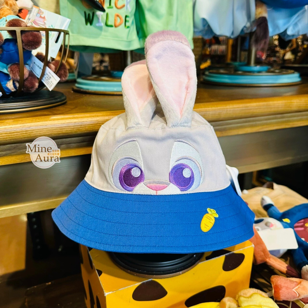 動物方城市 Zootopia 大臉圖案 立體耳朵 造型 漁夫帽 帽子 -上海迪士尼樂園