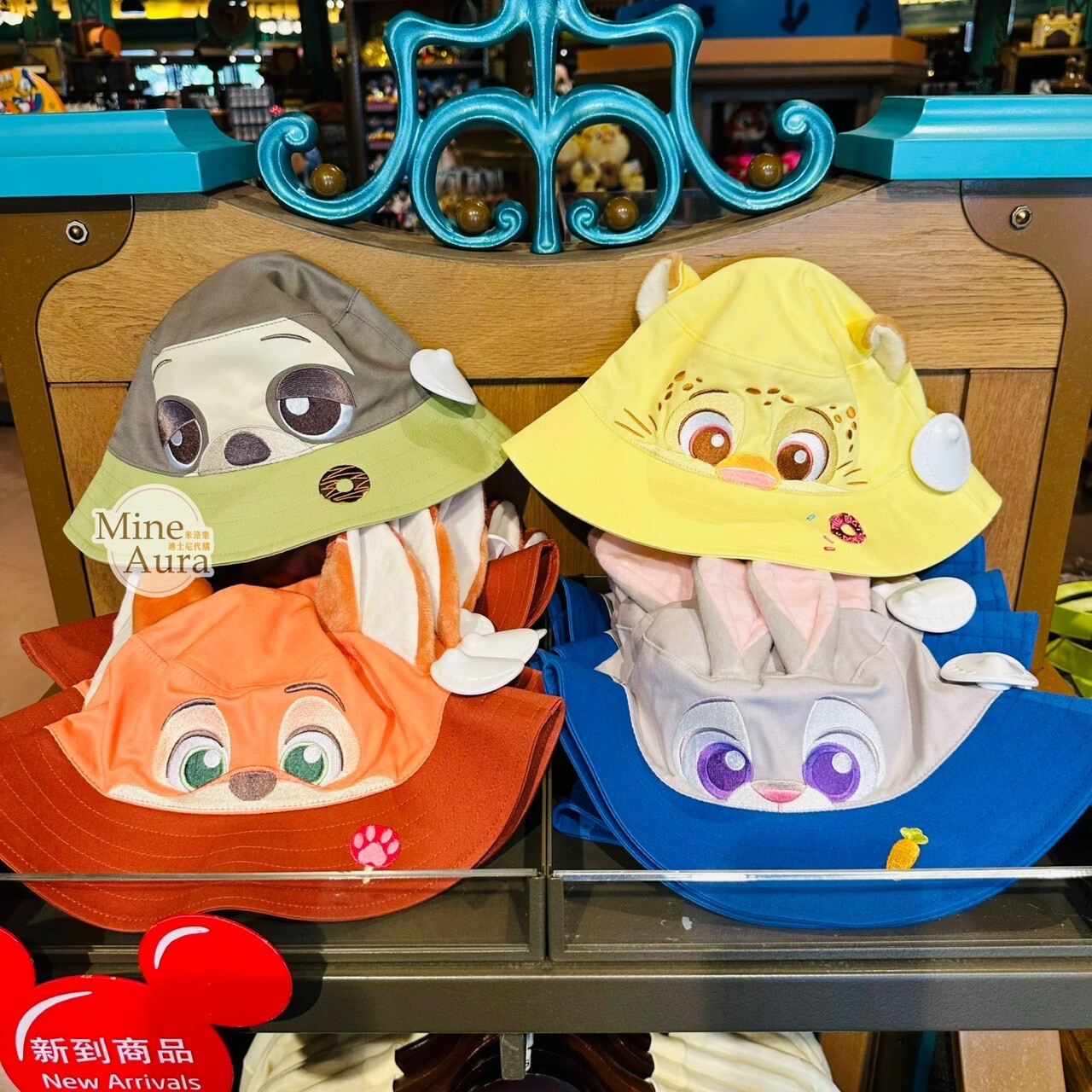 動物方城市 Zootopia 大臉圖案 立體耳朵 造型 漁夫帽 帽子 -上海迪士尼樂園