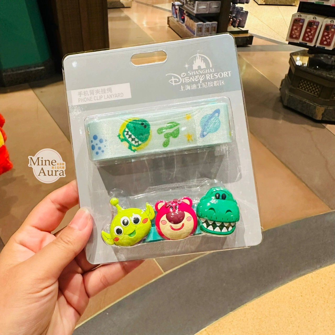 玩具總動員 Toy Story Q版大頭 造型 手機背夾 + 掛繩 組 -上海迪士尼樂園